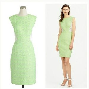 J Crew Slimming Effect Sleeveless Jacquard Dress